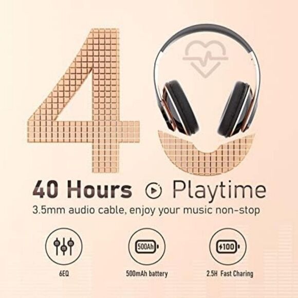 Bluetooth Headphones Over Ear, 6S Wireless Headphones Wired with 6 EQ Modes - Picture 4 of 7